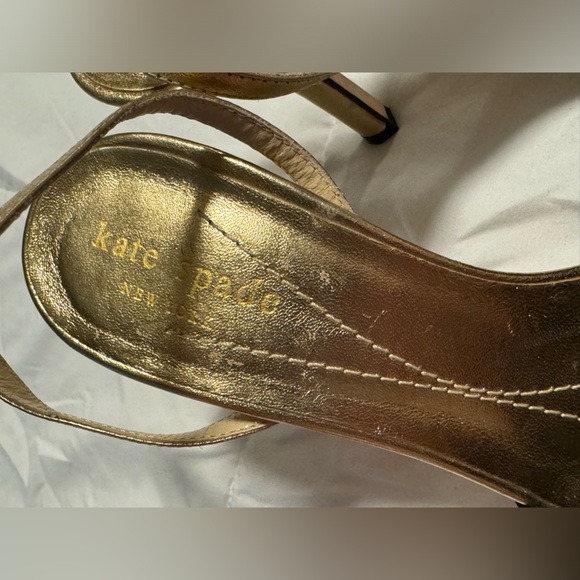 Kate Spade New York Black Satin Knot Detail Gold Elegant Classy Heels 5.5 Italy - Picture 5 of 16